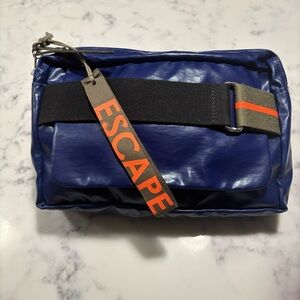 Jack Gomme Escape Belt Bag Lightweight Blue with Blackstrap and Orange Accent